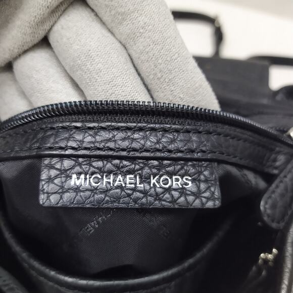 Michael Kors Viv Black Pebbled Leather Top Handle Drawstring Zipper Backpack - Picture 12 of 16